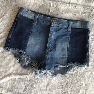 Two Tone Jean Shorts